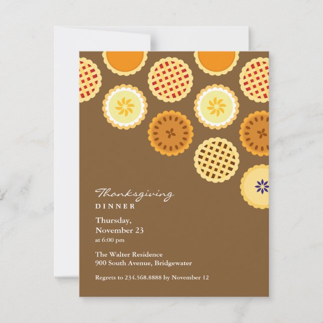 Comensal da acção de graças e convite liso das (Frente)