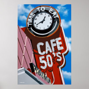 Comensal do 50 do café no poster histórico da ro
