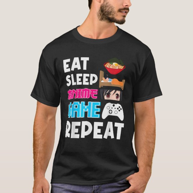 Comer Camisa De Animo De Sono Repetir Camisa Anime (Frente)