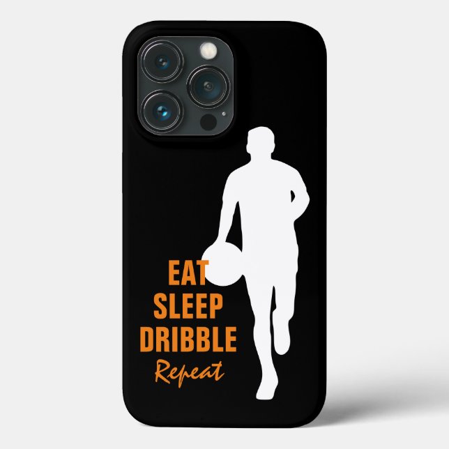 Comer Dormir Driblar Repetir silhueta de basquete (Verso)