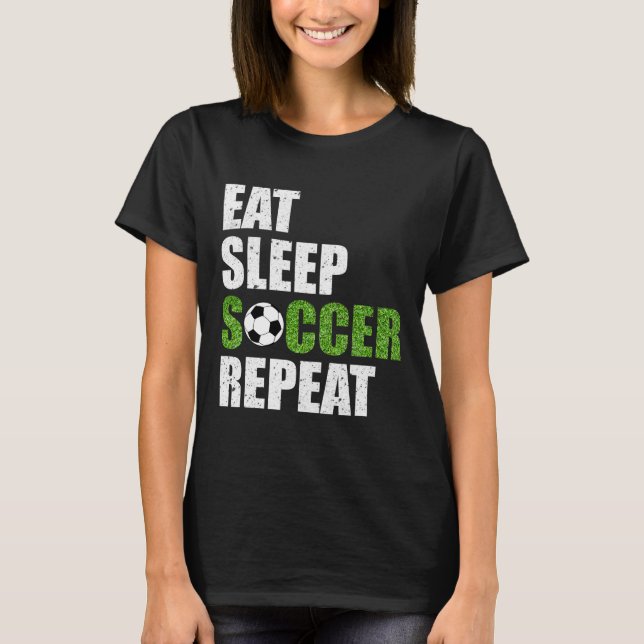 Comer Dormir Futebol Repetir Camisa de Presente pa (Frente)