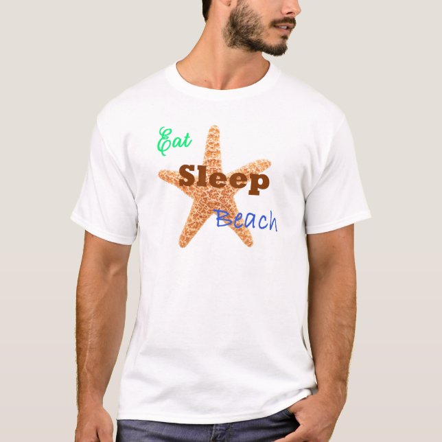 Comer Dormir Praia - Camiseta Masculina (Frente)