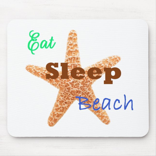 Comer Dormir Praia - Mouse Pad (Frente)