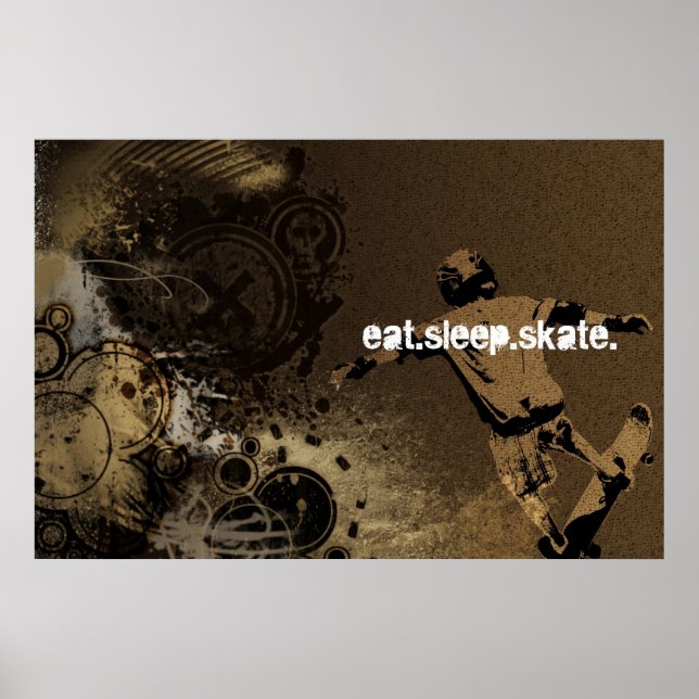 comer. dormir. skate. poster (Frente)