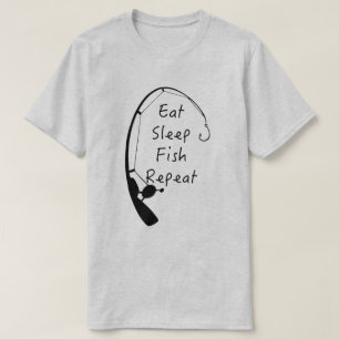 Comer peixe dormindo repete pesca com camiseta