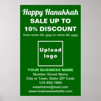 Comercial Hanukkah vende Poster Verde