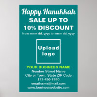 Comercialização de Hanukkah no Teal Green Poster