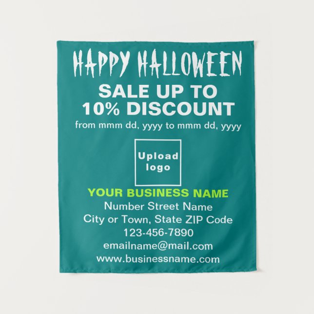Comércio Halloween Venda Teal Green Tapeçaria (Frente)