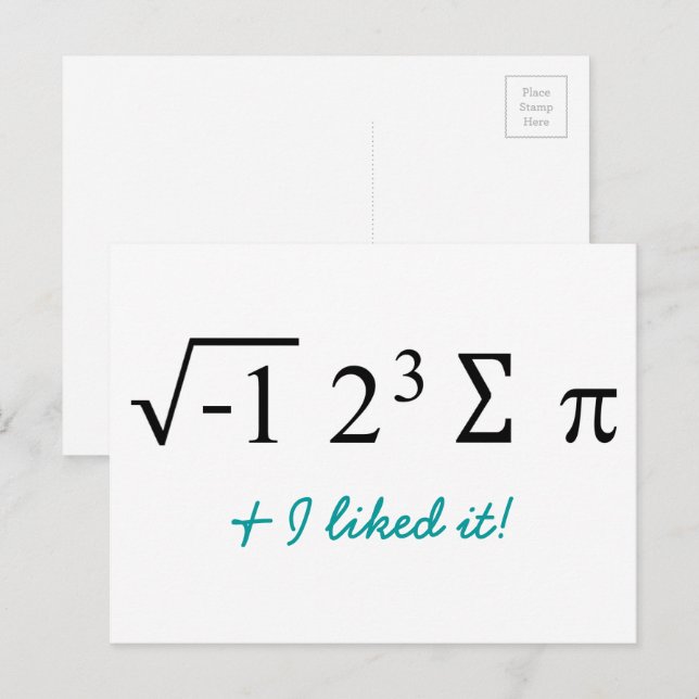 Comi torta e gostei! Cartão postal de Humor Matemá (Frente/Verso)
