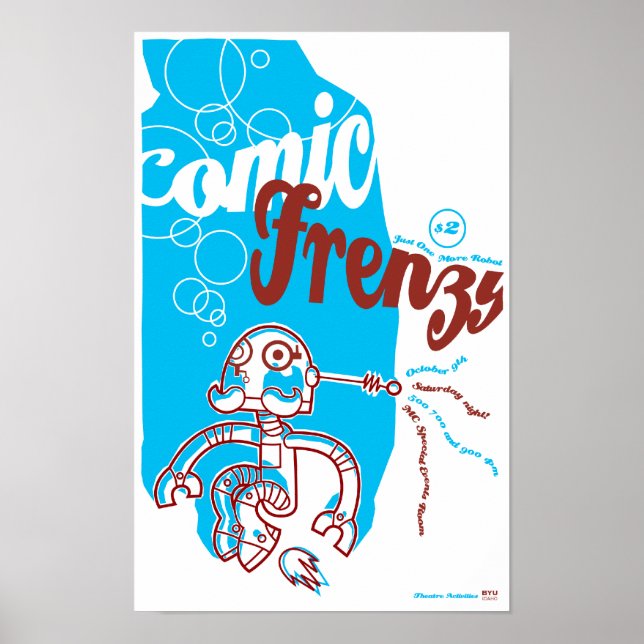 Comic Frenzy Robot Poster (Frente)