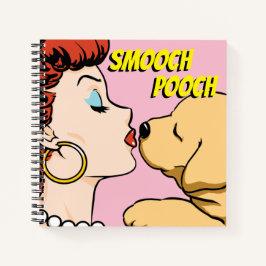 Comic Girl with Puppy Notebook - Personalizado