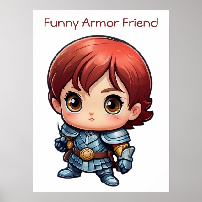 Comic Knight Funny Armor Friend Kids Wall Poster (Frente)
