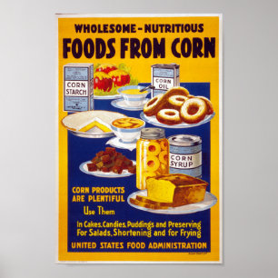 Comida Ad Poster baseado no Vintage Corn