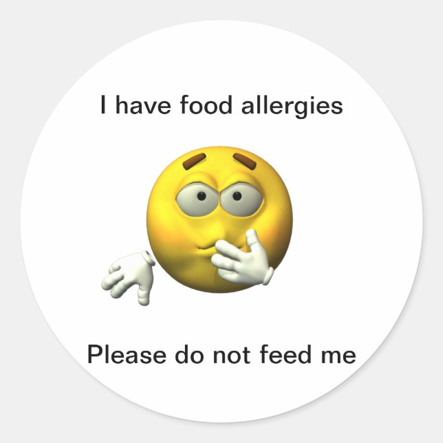 Comida Adesivo de alergia (Frente)