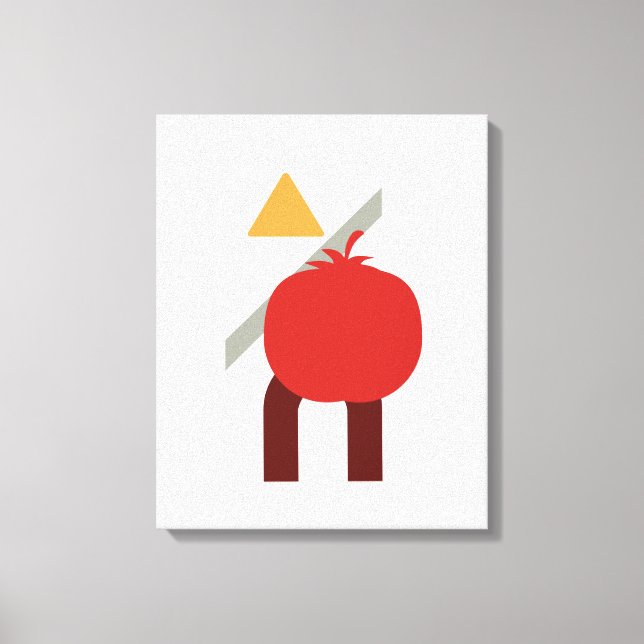 Comida Geométrica Minimalista/Arte Canvas Tomate (Frente)