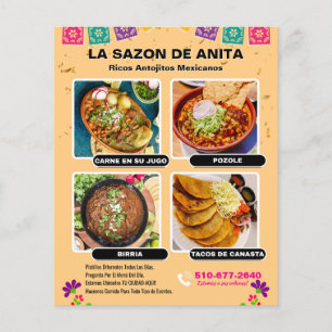 Comida Mexicana Panfleto Comida de Rua