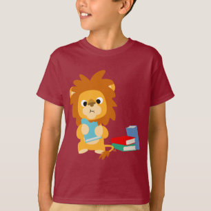 Comida para a camiseta infantil do Lion de Cartoon
