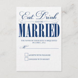 Comida Real, Bebida E Casada   Cartão de Resposta