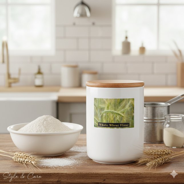 Comida Rótulo da farinha de trigo integral para armazenag (Whole Wheat Flour Label for Kitchen Storage)