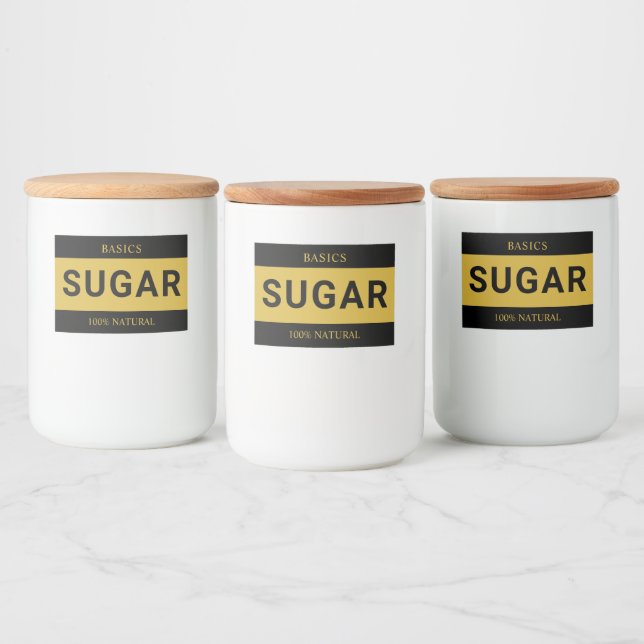 Comida Rótulo de Açúcar Personalizado Minimalista para Re (Garrafas)
