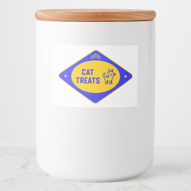 Comida Rótulo de Armazenamento de Petiscos para Gatos (Frente)