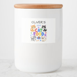 Comida Rótulo de Armazenamento de Ração para Gatos Única 