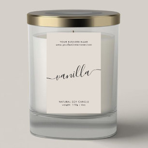 Comida Rótulo de produto para vela com script de marfim m