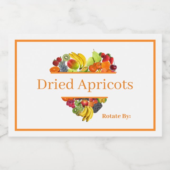 Comida Rótulo de Recipiente de Alimentos para Apricots Se (Rótulo Único)