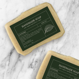 Comida Rótulo de sabão cosmético verde escuro para produt