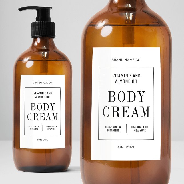 Comida Rótulo Impermeável de Sabonete Líquido para as Mão (minimalist apothecary style cosmetic bottle waterproof label with fully editable text & colors)