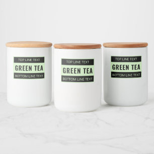 Comida Rótulo Personalizado para Recipiente de Chá Verde