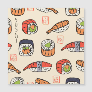 Comida sushi, design de padrão uniforme.