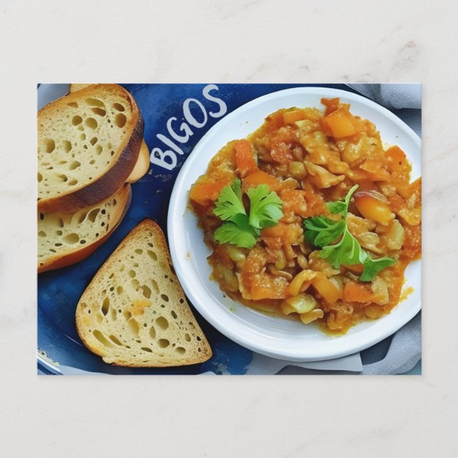 Comida tradicional polonesa, Cartão postal para a  (Frente)