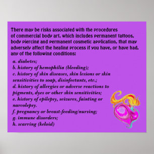 Commercial body art risks poster
