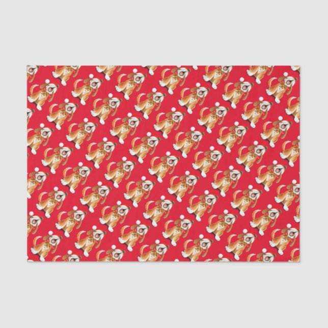 Como cantar papel de tecidos de natal vermelho (Frente )