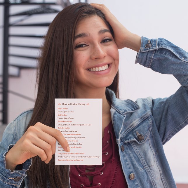 Como cozinhar o cartão engraçado da receita da (How To Cook Turkey Funny Thanksgiving Recipe Card)