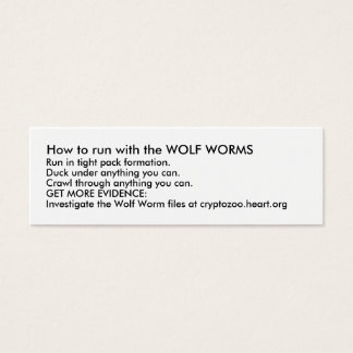 Como executar com o WOLF WORMS