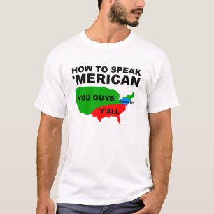 Como Falar 'Mericano Camiseta Divertida