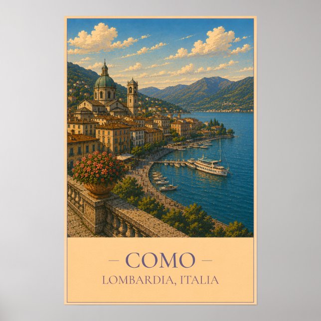 Como, Italy – Vintage Travel Poster (Frente)