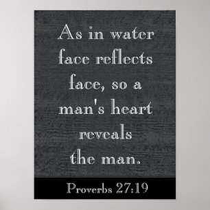 Como na água - Provérbios 27:19 - impressão de art