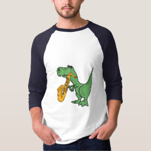 COMO o saxofone que joga a camisa do dinossauro de
