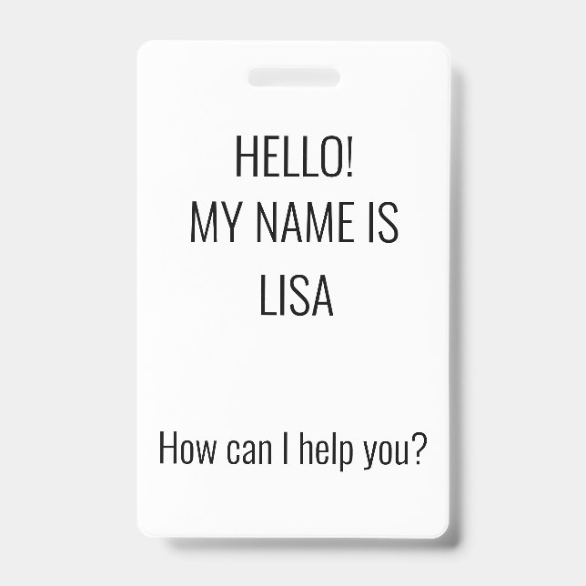 Como posso ajudar? Crachá (Frente)