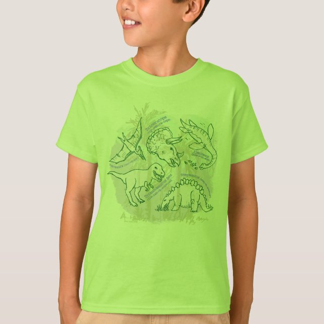 Como se diz camiseta dos meninos dos dinossauros (Frente)
