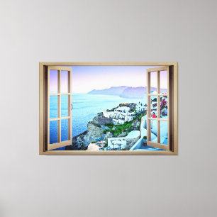 Como se você morasse em Santorini Grécia Canvas 