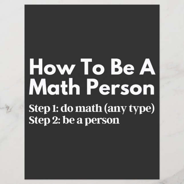 Como Ser Uma Pessoa De Matemática (Frente)