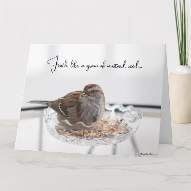 Como um grão de sementes de mostarda - Cartão de c (Frente)