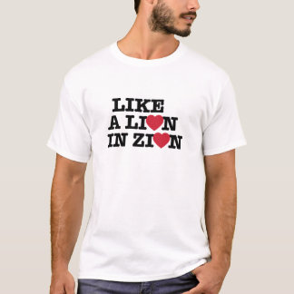 Como um leão na camiseta Zion