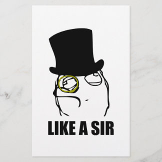Como um Sir Rage Face Monocle Meme