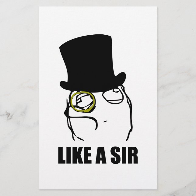 Como um Sir Rage Face Monocle Meme (Frente)