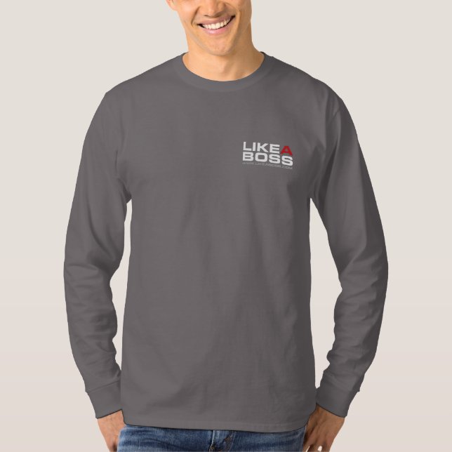 Como uma camisa longa da Capa de Henley das canvas (Frente)